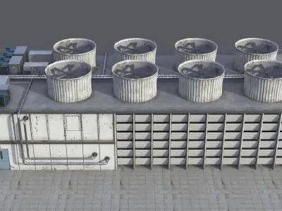 Cooling Tower PBR 3D model