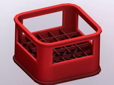 Stylized Bottle Plastic Crate Free low-poly 3D model