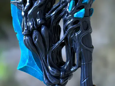 stylized axe Low-poly 3D model 18