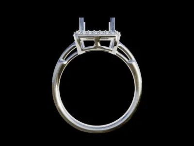 Ring 2 Print Model diamond engagement gold 3D print model