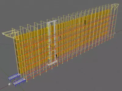 ASRS Single Deep and Rack System 3D designed model 3D model