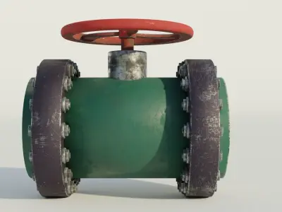 Industrial valve 3D model Low-poly 3D model