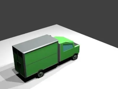 Low Poly Green Truck Low-poly 3D model