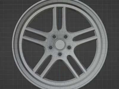 Classic car wheel 3D model by JustasR3D