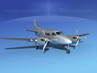 Beechcraft C-6 Transport Bare Metal 3D model