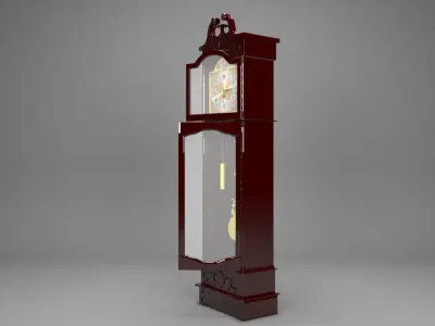 Grandfather clock Low-poly 3D model