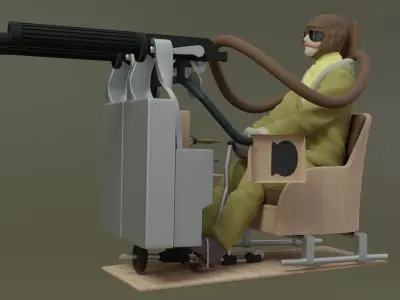 Albatros DV Cockpit 3D model