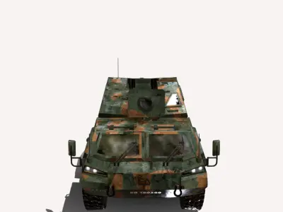 excalibur 155 mm 8x8 Low-poly 3D model