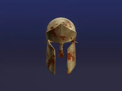 Rusted Fantasy Knight Helmet - medieval helmet Low-poly 3D model