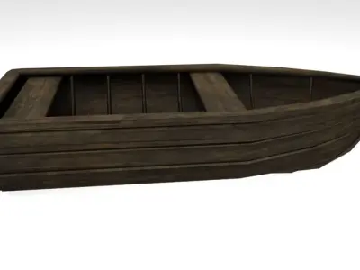 Lowpoly boat wooden Free low-poly 3D model