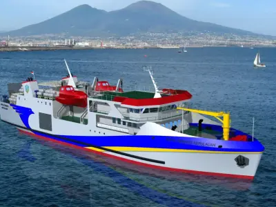 Coaster 1200GT Ship Vessel 60M  Low-poly 3D model