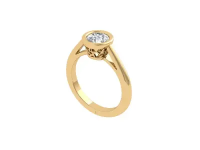 Solitaire Engagement Ring 3D print model 66