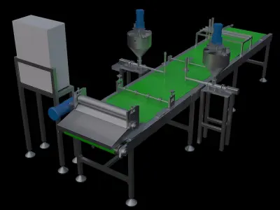 Bakery production line 3D model