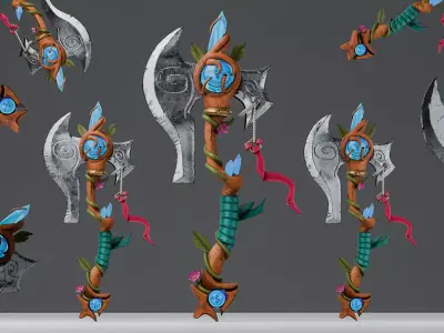Stylized Axe Free low-poly 3D model