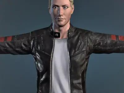  Man Body Leather Jacket 3d Model  Free low-poly 3D model