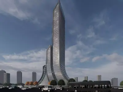 Skyscraper futuristic in beijing Free 3D model
