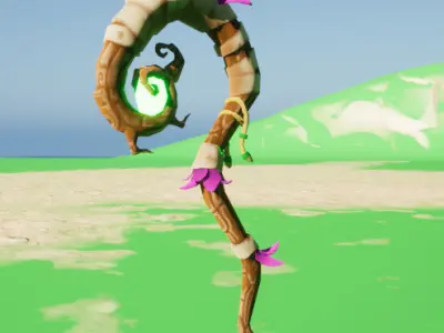 staff stylization Free low-poly 3D model