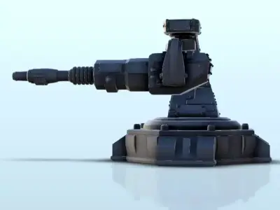 Laser gun turret on axis 2  supported version - Future Sci-Fi SF 3D print model