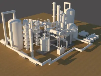 Refinery oil plant 3D model