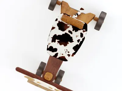 Toddler balancing trike with cow theme 3D model