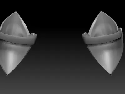 High-poly model knee armor 3D model
