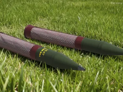 M344A1 HEAT Munition with Mesh Base Stand Green 3D model
