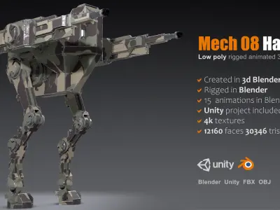 Mech 08 - Harpy Low-poly 3D model