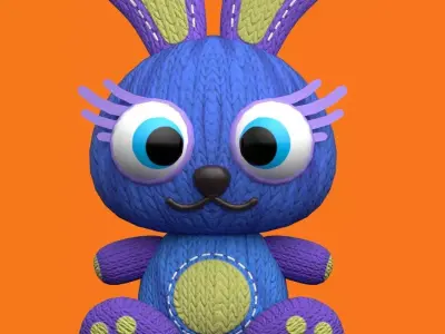 Rabbit Low Poly GameReady with Textures Low-poly 3D model