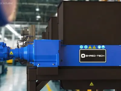  Metal Machinery ShredTech TwinShaft Shredder Blue 