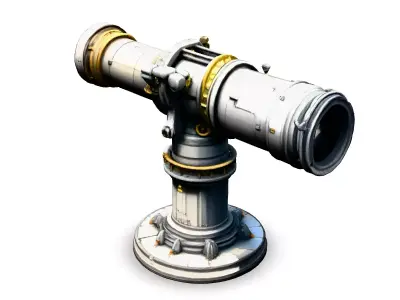 SciFi Telescope Futuristic Observatory Prop Low-poly 3D model