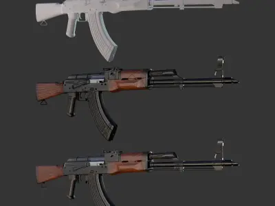 AKM-Gun Low-poly 3D model