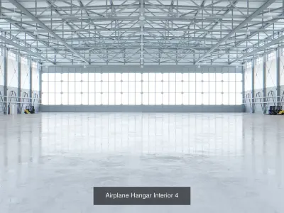 Collection - 8 Airplane Hangar Interiors 3D Model Pack