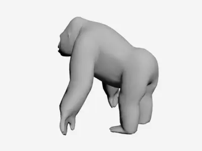 Gorilla-wild animals Low-poly 3D model