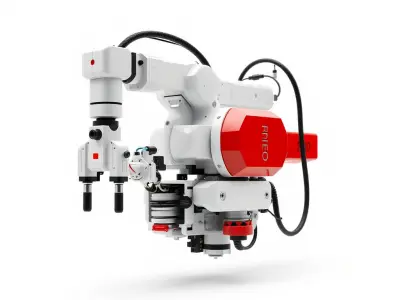Industrial Painting Robot Model Pack with Extendable Arms Low-poly 3D model
