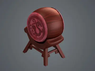 War Drum military drum Shengtang drum gongs 3D model