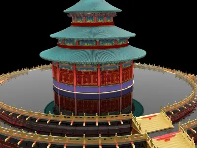 Chinese temple 3D model purchase