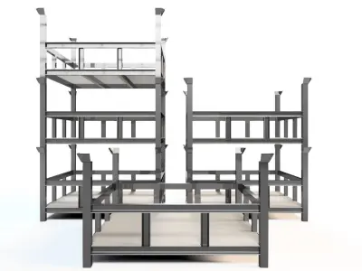 Heavy industry steel transport case 3D model