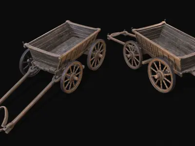 Medieval Cart collection 3D Model Pack