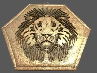  lion pendant 3D print model Low-poly 3D model