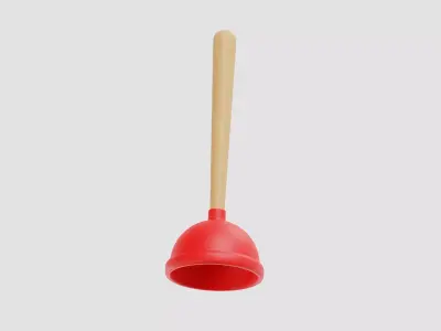 Plunger 3d model Low-poly 3D model