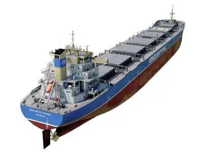 Bulk carrier  with holds and reservoirs 3D model