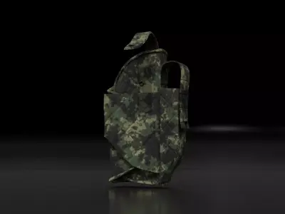 Military pistol holster Low-poly 3D model