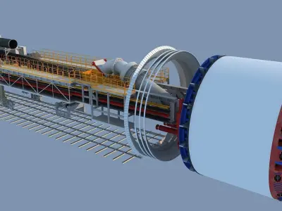 Tunnel boring machine 3D model purchase