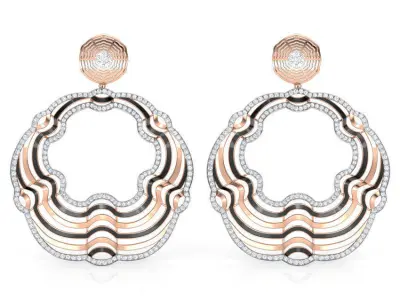 Mahal Wave Earring 3D print model