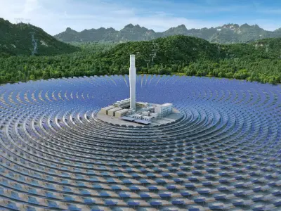 Solar Tower Concentrated Solar Power    Power Station   3D model