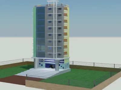 Office commercial residential Building outlook model 3D print model