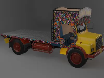 OLD INDIAN LORRY Low-poly 3D model