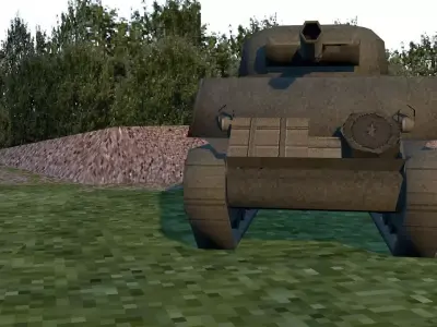 M4 Sherman Low Poly 3D Model PSX WWII Tank - Game Ready 3D model