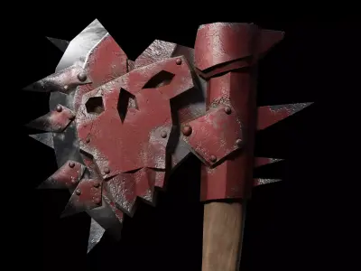 Ork Axe Low-poly 3D model