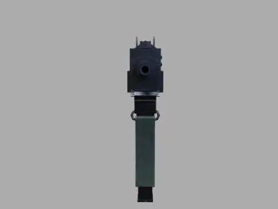 Mac-10 phone with cord Low-poly 3D model
